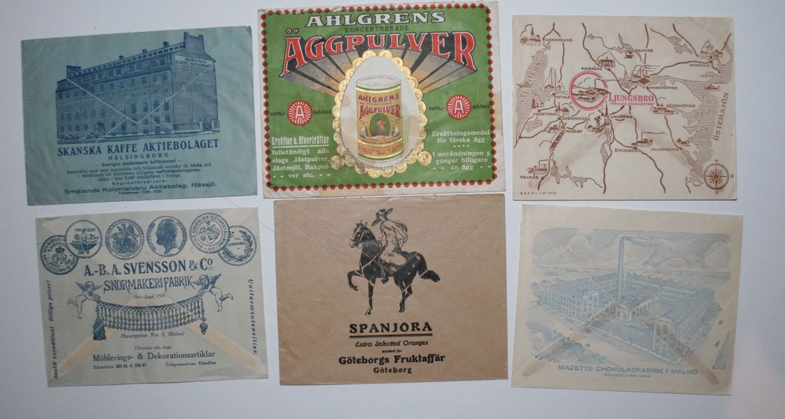 REKLAM-BREV: 20st med bakside-reklam.