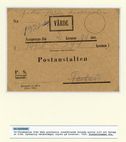 ASS-BREV: 30st utställningsmonterade ex 1920-1980. Ex Lars Ahrberg