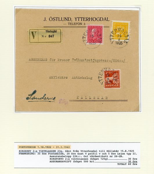 ASS-BREV: 22st utställnings-monterade Medaljong-Band. Ex Lars Ahrberg