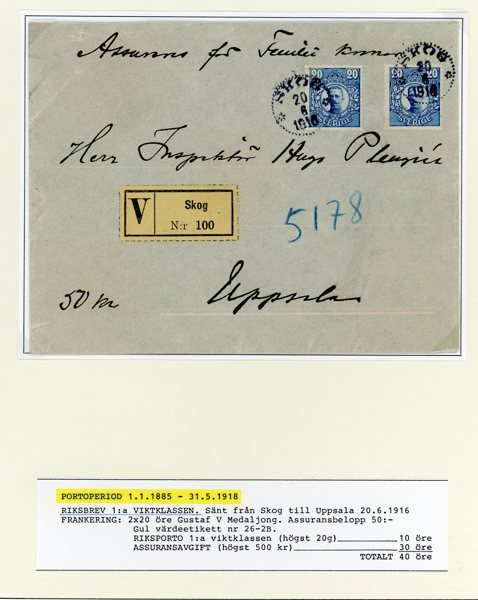 ASS-BREV: 31st Oscar till Medaljong inkl Tjänste. Ex Lars Ahrberg.