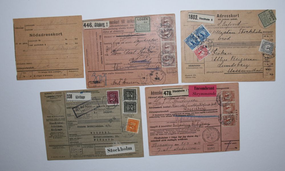 Paket-adresskort: pärm med 40st Medaljong-mod.