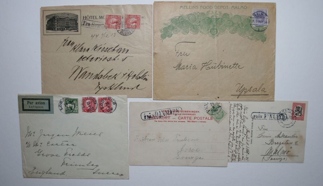 Pärm med ca 50st svenska försändelser, flera bättre.