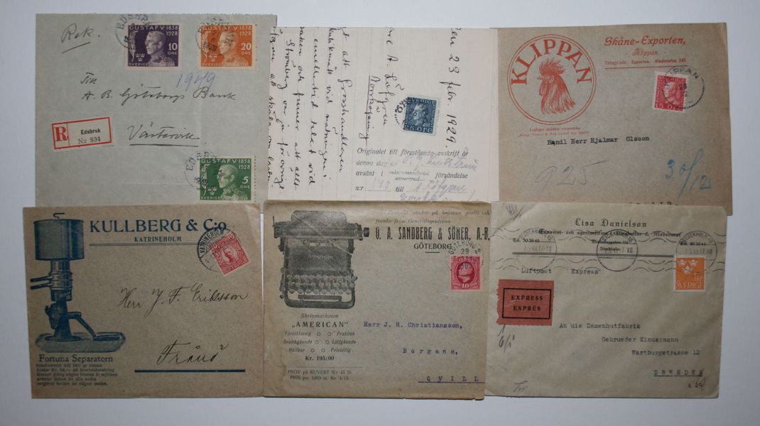 Ca 350 svenska försändelser i två tjocka (och dyra) album.