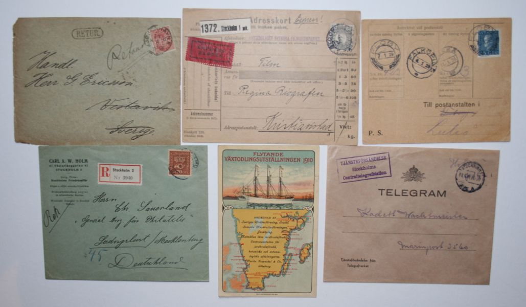 Pärm med ca 70st svenska försändelser + div. annat.