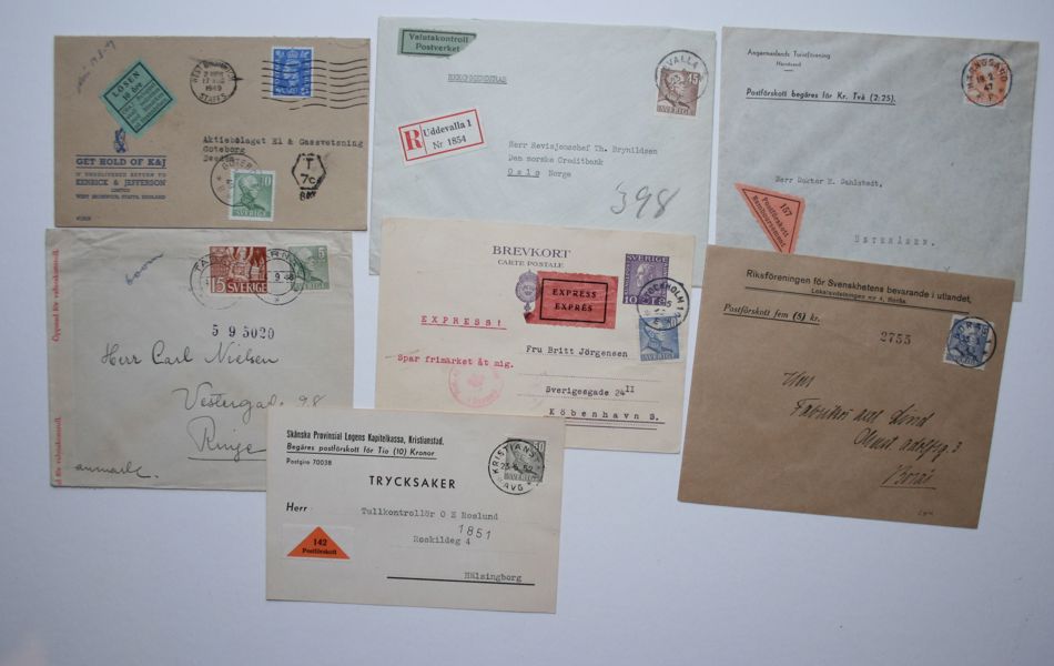 Pärm med ca 90st svenska försändelser, mest Profil Höger.