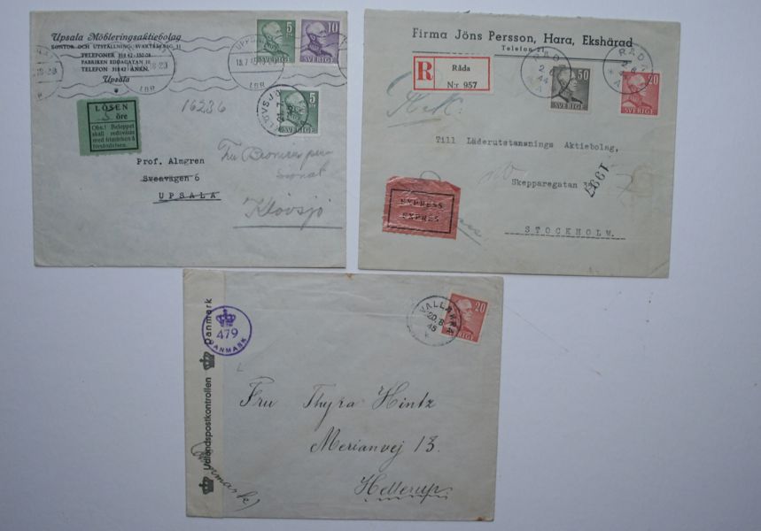 Pärm med ca 95 svenska försändelser.