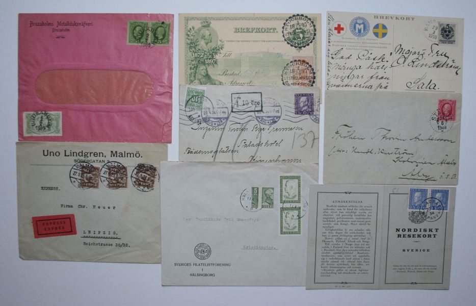 Pärm med ca 120st svenska försändelser inkl flera bra.