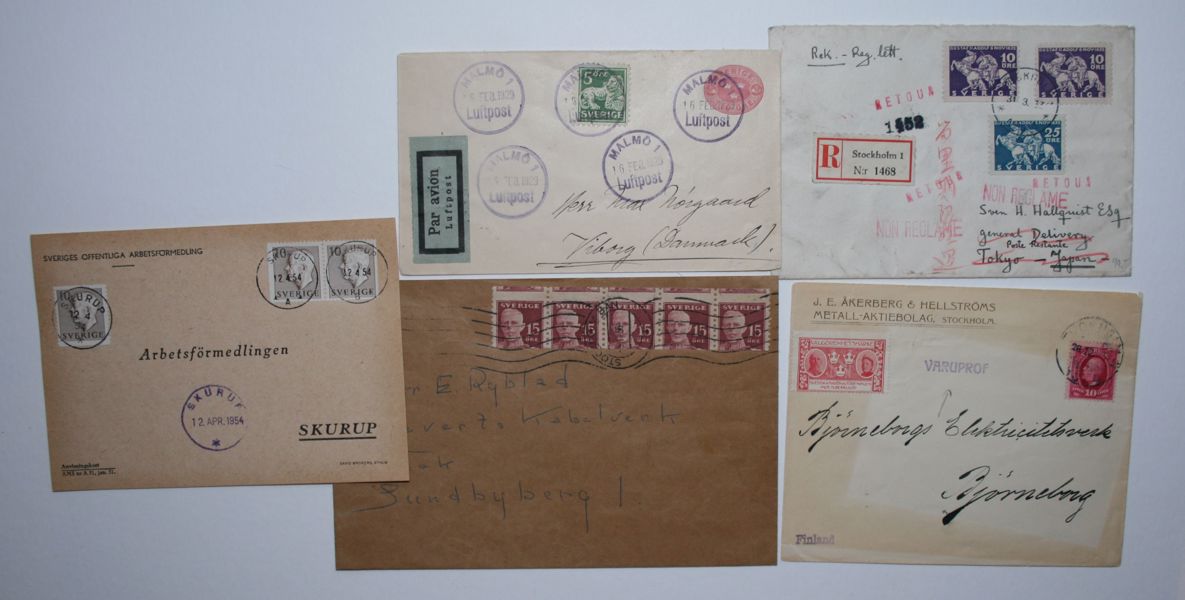 Pärm med 37st svenska försändelser inkl bättre.