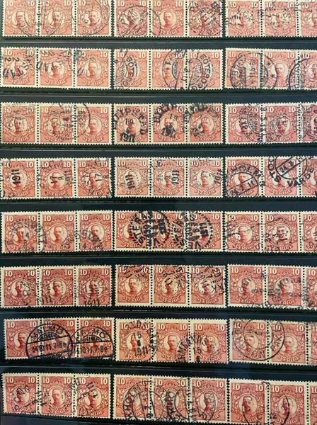 Lilla Riksvapnet/10ö Medaljong: parti på blad + div försändelser.