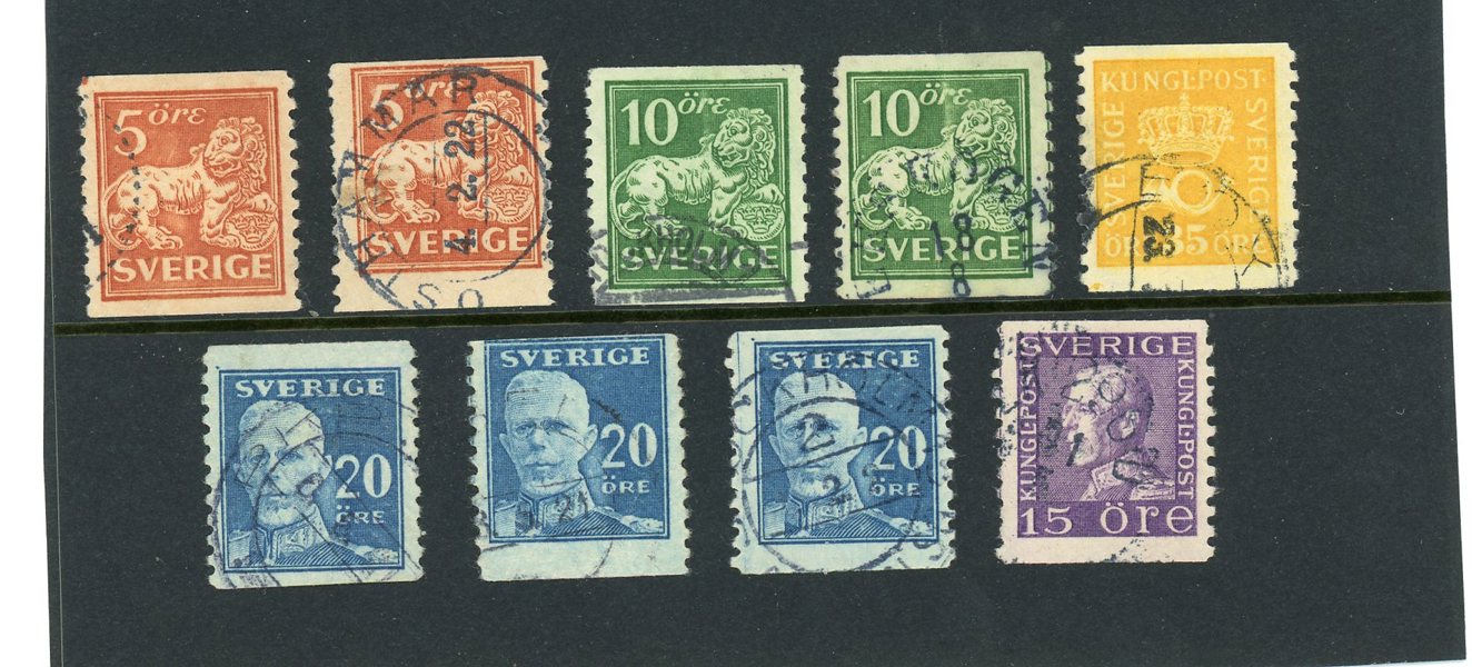 Bandmärken: nio ex med Plåt-sprickor.