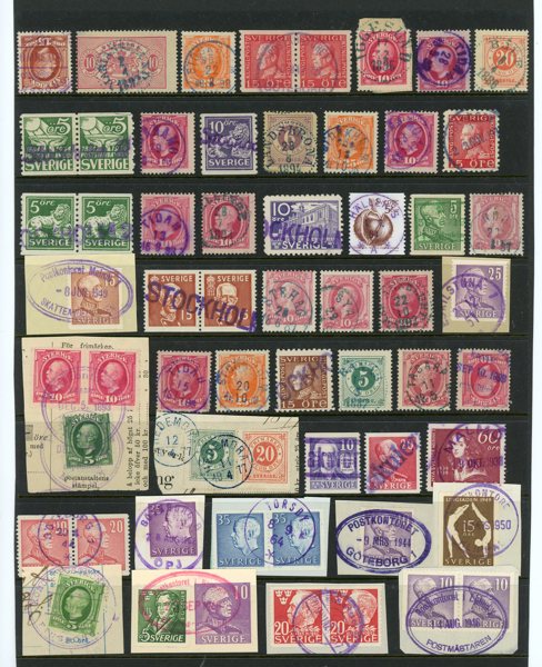 Färgade stämplar: lot på ett visirblad.