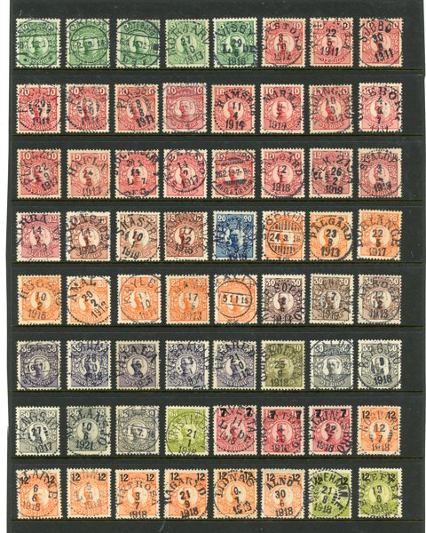 Medaljong: 64ex med prakt- och lyxstämplar.