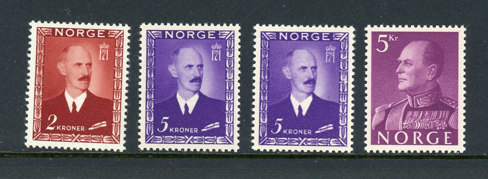 NORGE: xx samling från 40-talet på visirblad.