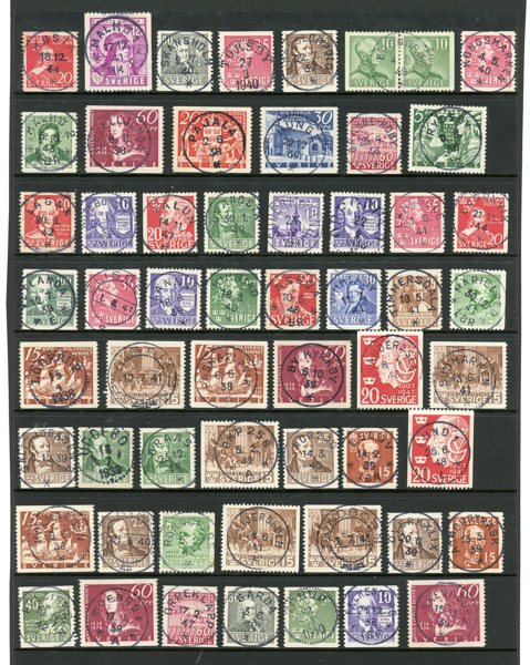 1940-tal: lot med över 100ex med mest lyx-stämplar.