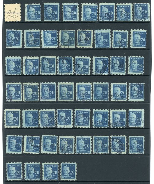 Bandmärken: lot bla vattenmärken i antal.