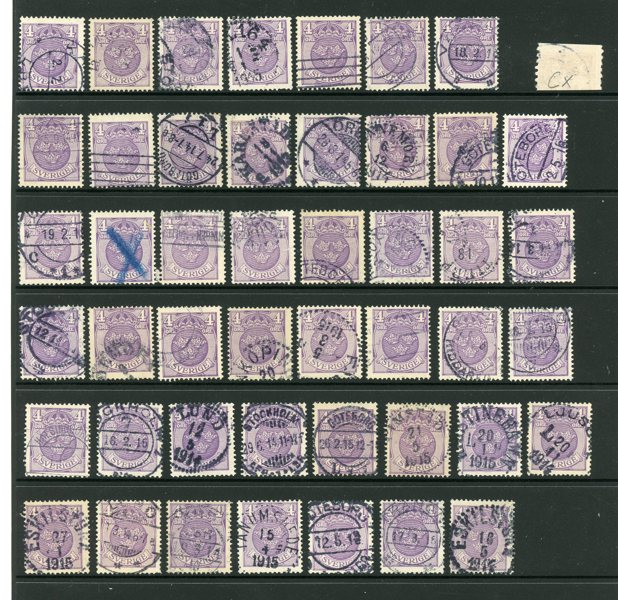 Lilla Riksvapnet: lot 2, 3 och 4öre med vm cx.