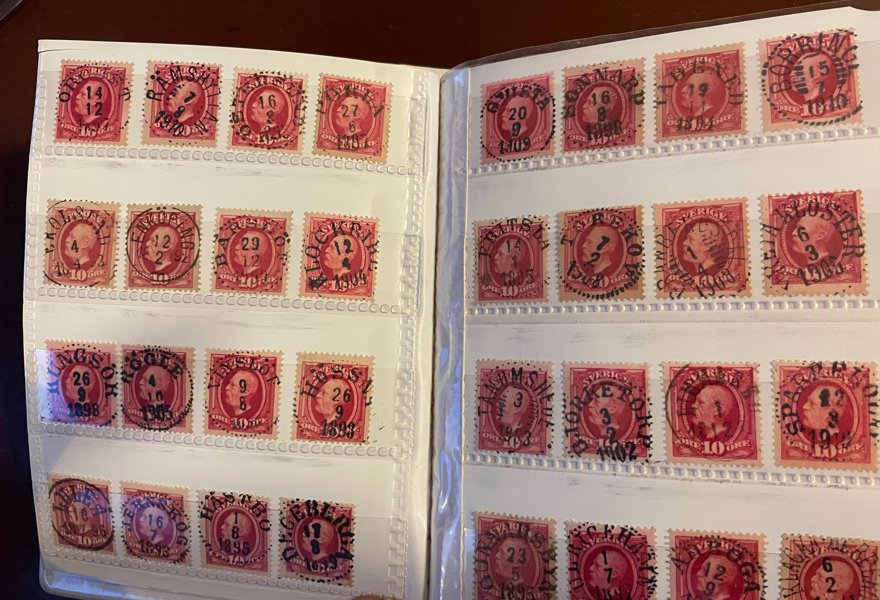 OSCAR II: 107st med prakt och lyx stämplar i album.