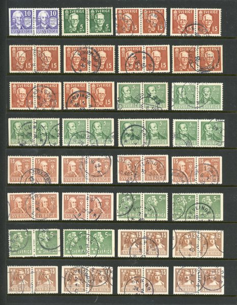 Visirpärm bla vackra stämplar, Kuriosa och BB/BC/CB-par.