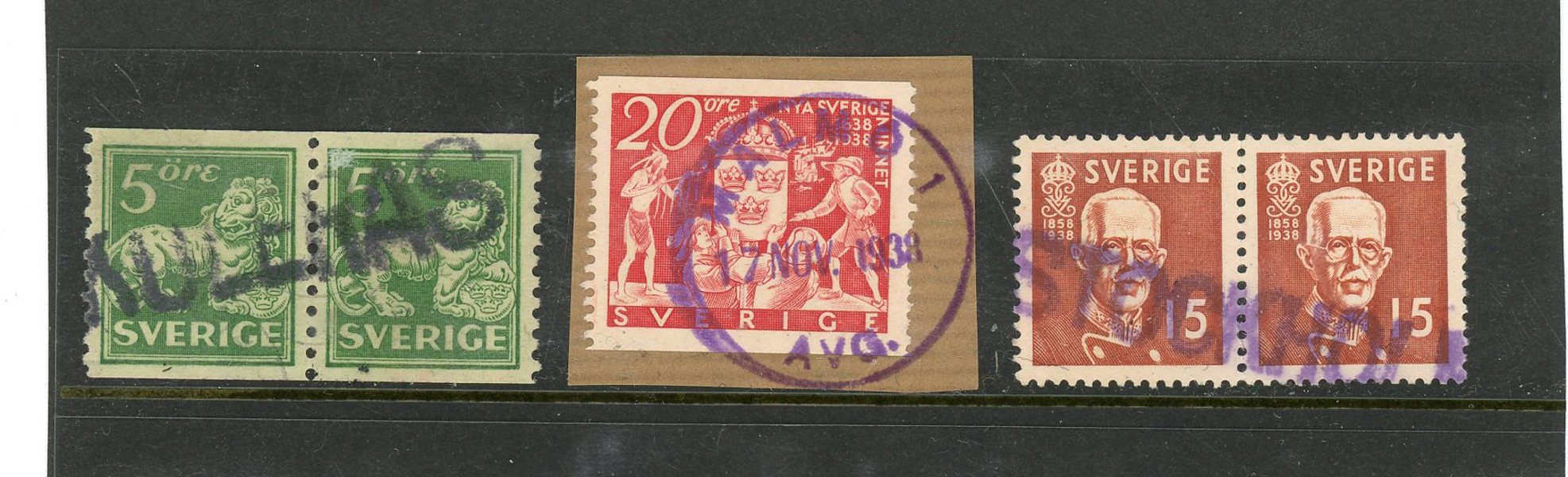 Kuriosa-stämplar: lot med flera hundra ex.