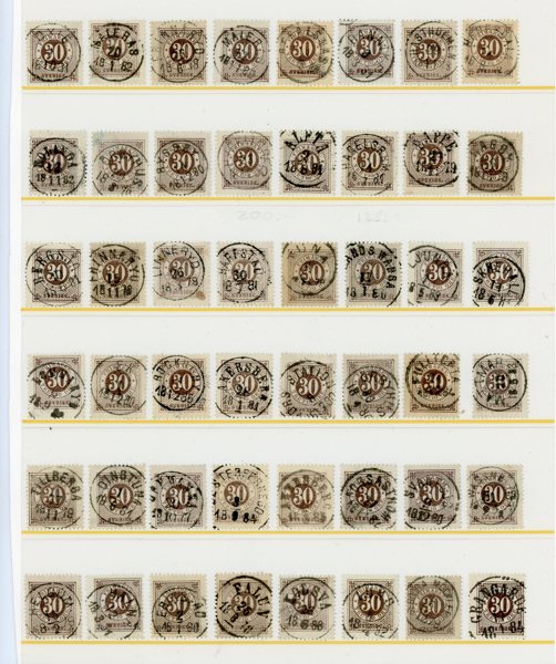 Ringtyp 13: 144ex med vackra stämplar.