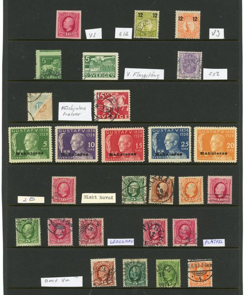 Varianter/Kuriosa; trevlig lot, bla MAKULERAS F226-230.