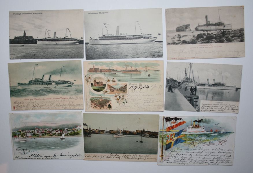 Trelleborg-Sassnitz: fin samling 144st gamla vykort.