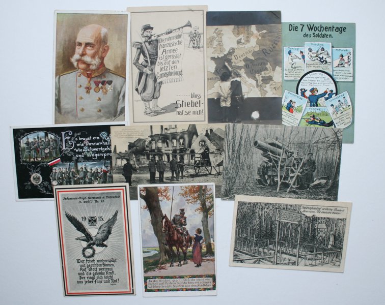 VYKORT REICH Första Världskriget: samling 90st.