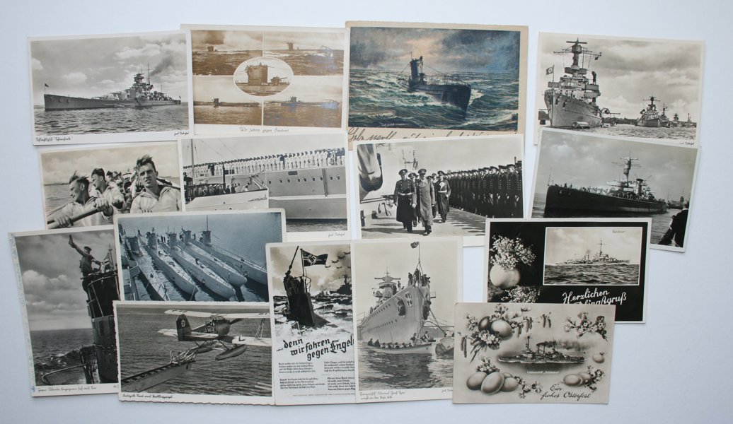 VYKORT REICH; Kriegsmarina WW II, samling 150st.