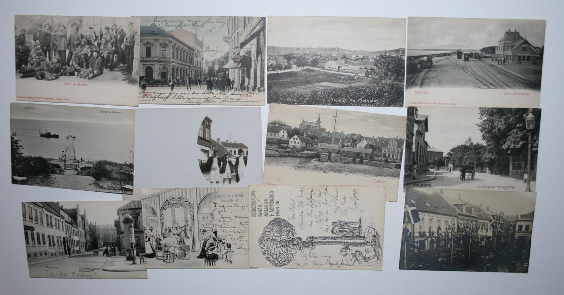 DANMARK VYKORT: genuin korrespondens 235st ca 1900-1915.