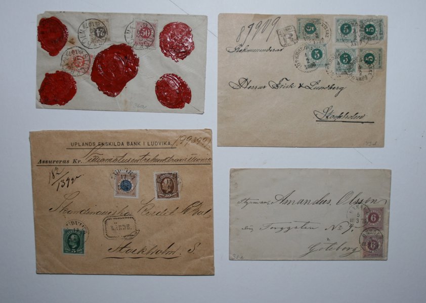 RINGTYP: 12 försändelser, bla 94 öre ASS med Uppräkning.