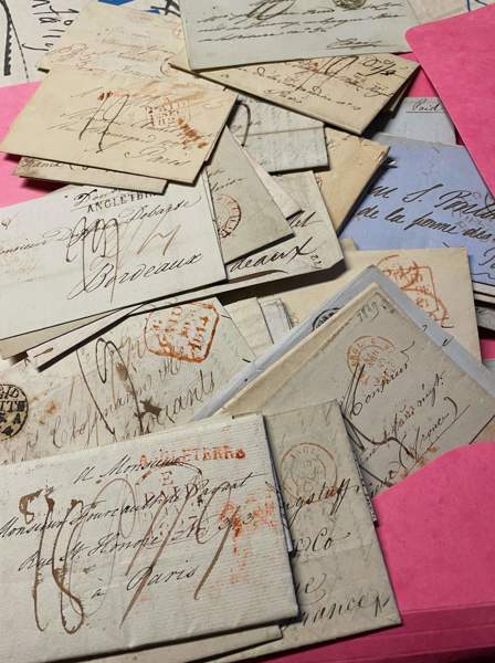 ENGLAND: Över 50st brev till Frankrike mest innan 1850.