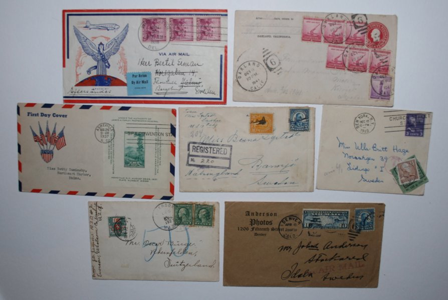 USA - Försändelser, ca 200st gamla.
