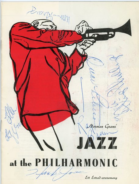 AUTOGRAFER JAZZ-musiker: samling ca 100st.