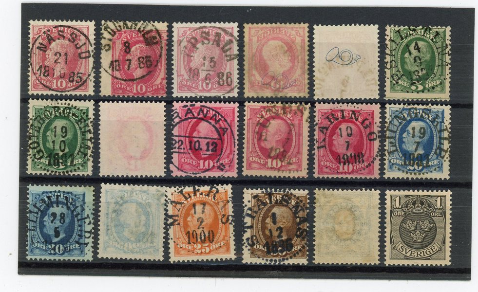 Samling Oscar II till Lilla Riksvapnet, trevlig samling.