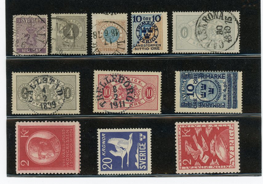 Samling 1858-1980 i Leuchtturm-album, bla Riksdaler T13.