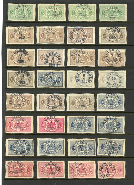 TJÄNSTE: ca 140ex med prakt och lyx stämplar.