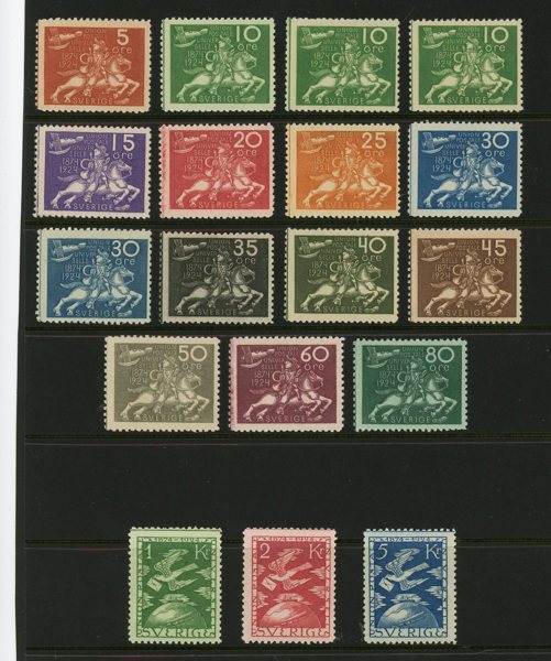 UPU 1924: xx kompletta serier inkl cx,cxz och grönblå.