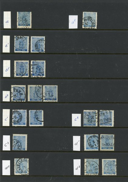 12 öre Vapen nyanser; 44ex inkl två fina k-nyanser.