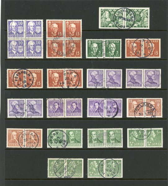 BC/CB-par; 19ex inkl många prakt-stämplade ex. 