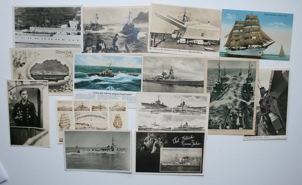 VYKORT REICH Kriegsmarine WW II, ca 100st.
