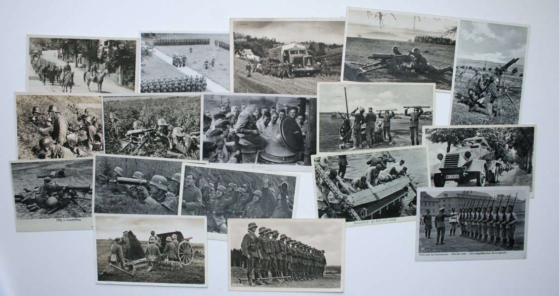 VYKORT REICH; Samling Wehrmacht, ca 150st mest frank.