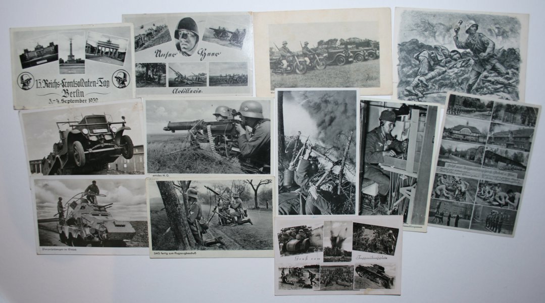 VYKORT REICH WW II; samling 150st mest frankerade.