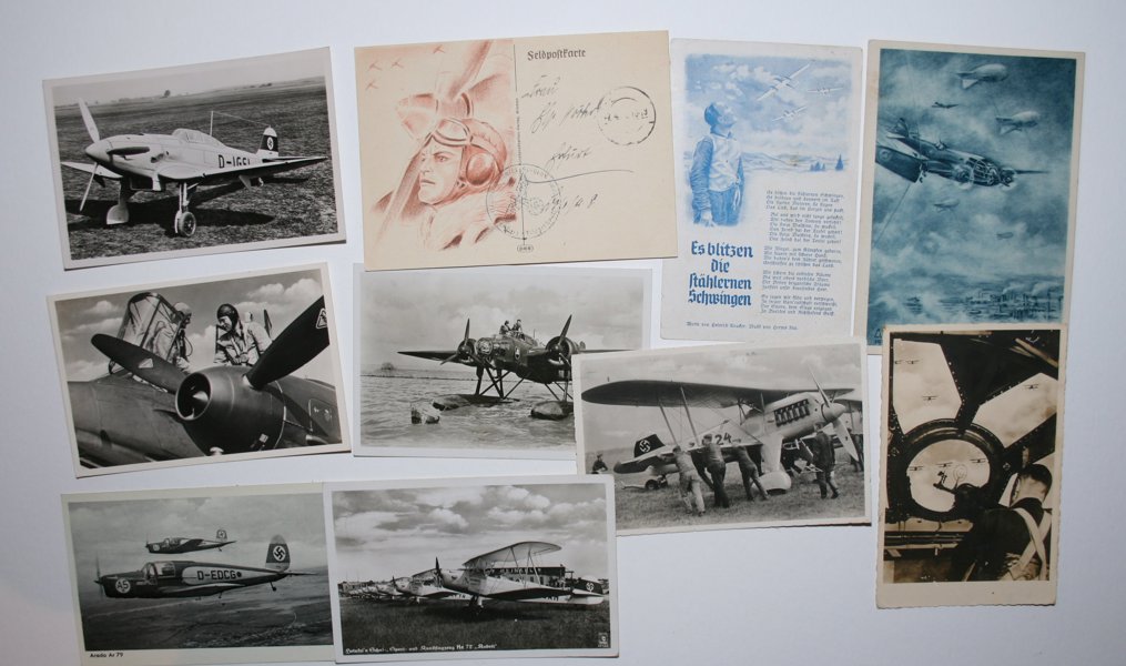 VYKORT REICH Luftwaffe WW II; 48st mest frankerade.