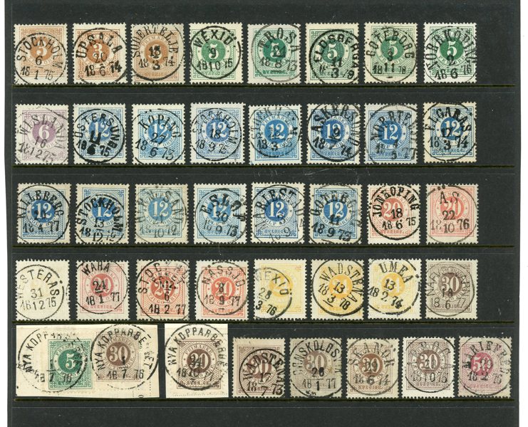 RINGTYP 14: fin lot vackert stämplade ex, 39st.