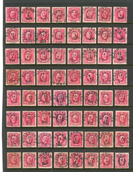 F54: 128 ex med prakt och lyx-stämplar.