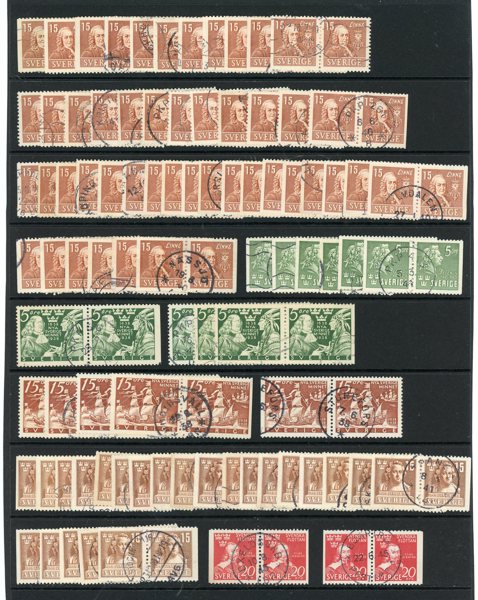 BB/BC/CB: lot på tre visirblad inkl prakt-stämplar.