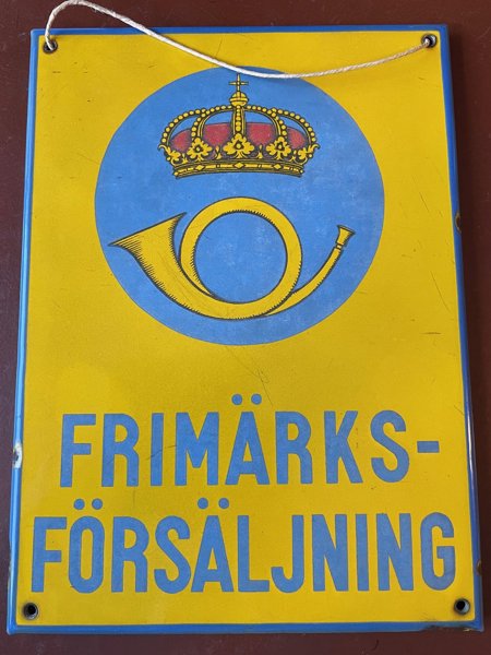 EMAlLJ-SKYLT "Frimärks-Försäljning" enligt bild.
