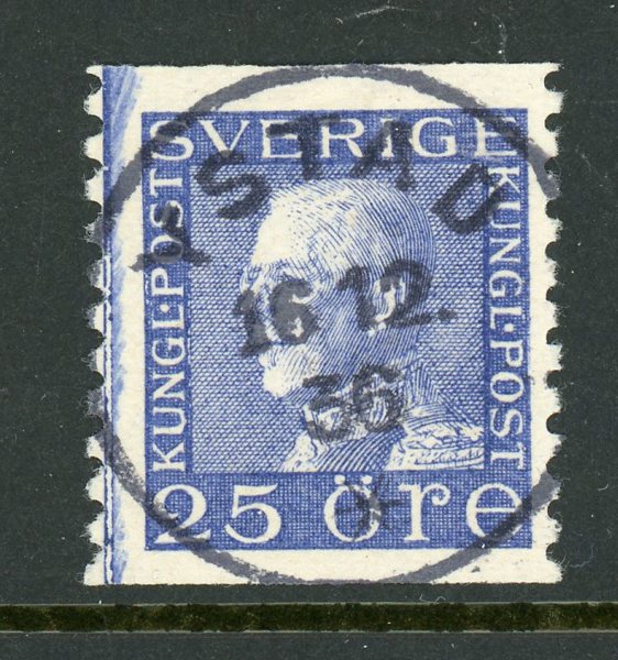 F183 Ystad 16.12.36, lyxstämpel på vitt papper.