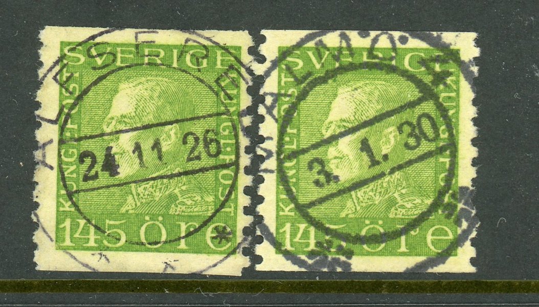 F195 Två pr-lyx stämplade exemplar.