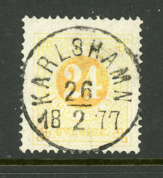 F24 Karlshamn 26.2.77, lyxstämplat mycket vackert ex.